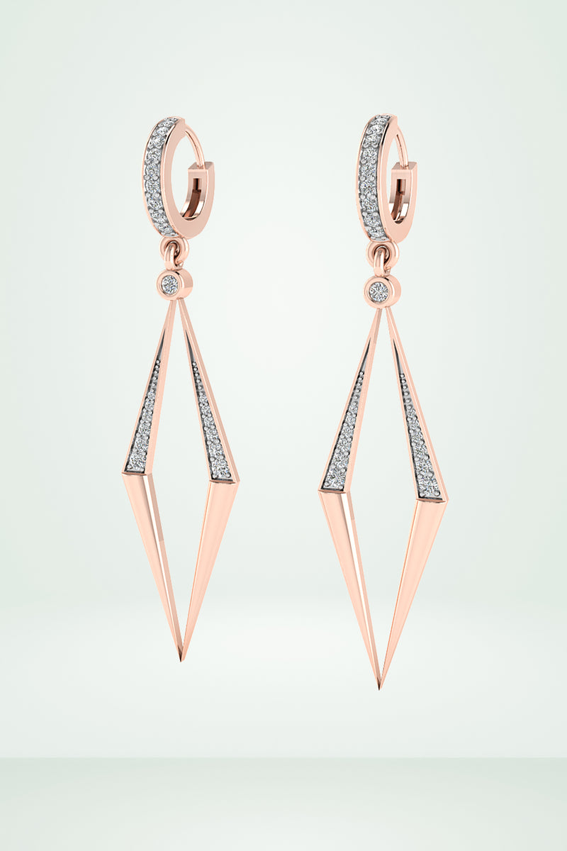 Diamond Cutout Rhombus Drop Earring