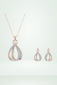 Layered Diamond Teardrop Pendant Set