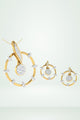 Gold Abstract Circle Pendant Set