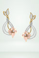 Diamond Teardrop With Floral Accent Earring