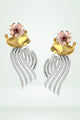 Royal Flower Diamond Basket Tassel Earring