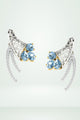 Blue Gemstone Cluster And Swirl Earring