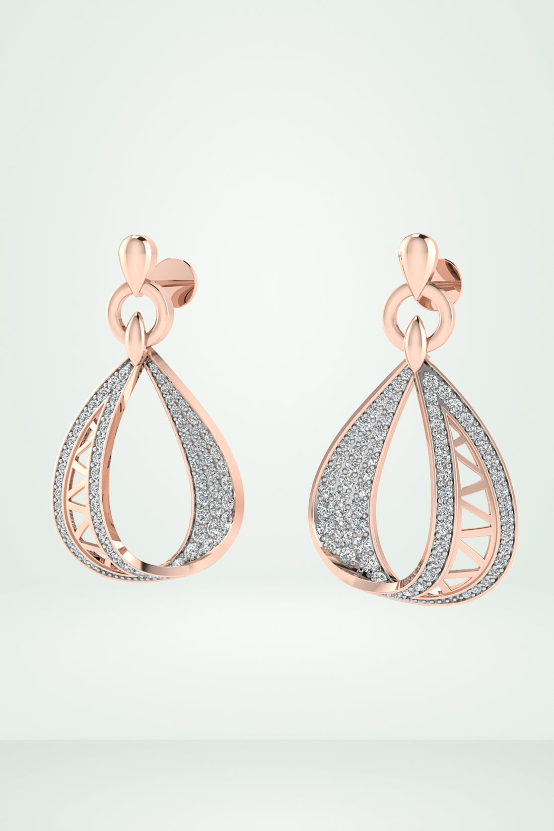 Layered Diamond Teardrop Earring