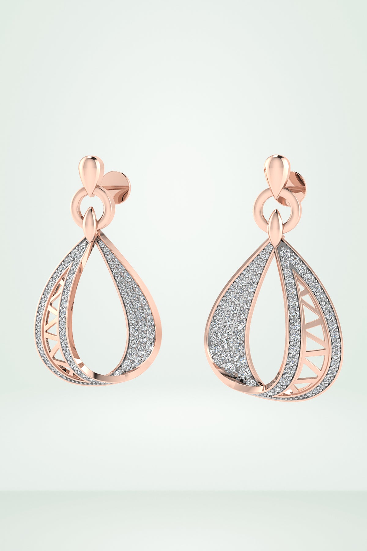 Layered Diamond Teardrop Earring