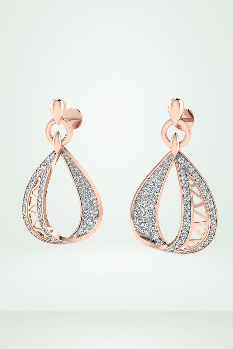 Layered Diamond Teardrop Earring
