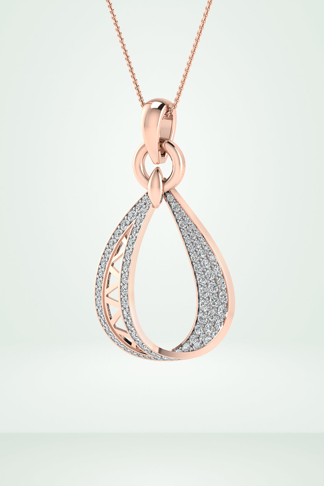 Layered Diamond Teardrop Pendant