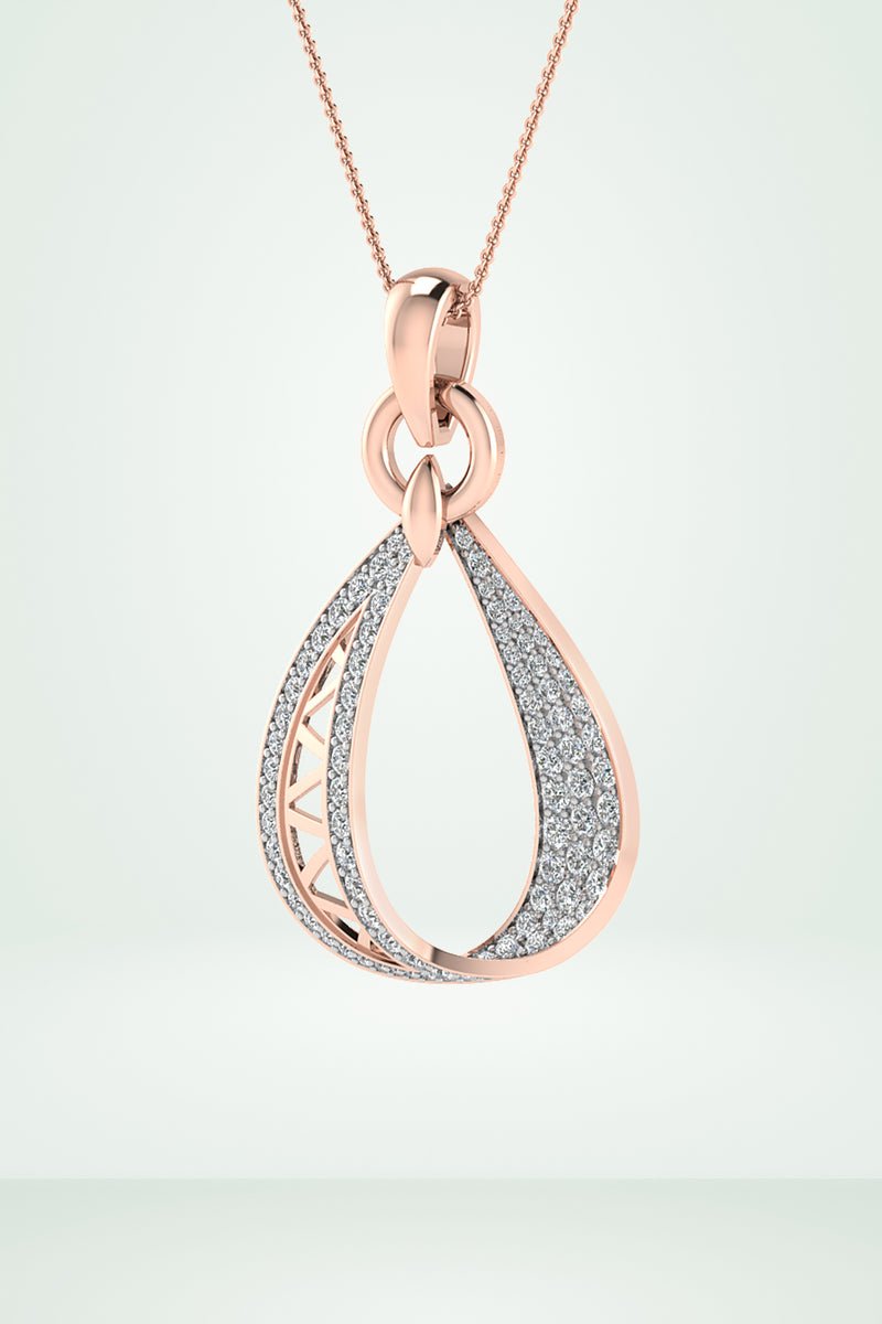 Layered Diamond Teardrop Pendant