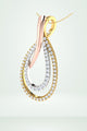 Dual-Tone Pave Diamond Teardrop Pendant
