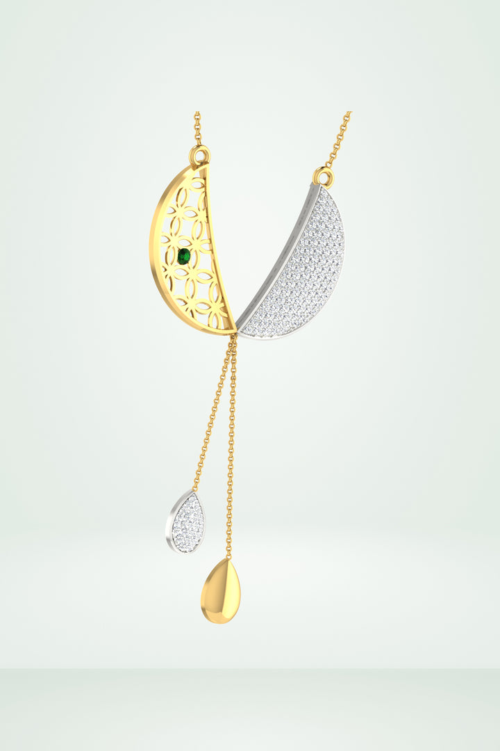 Pave Diamond Chain Drop Pendant