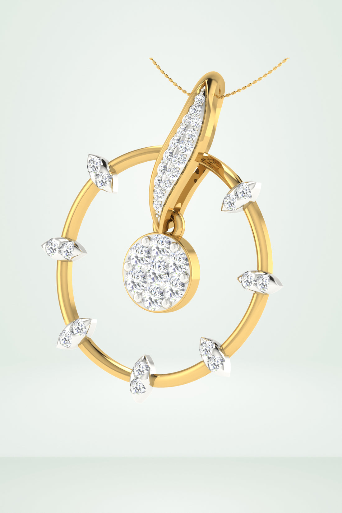 Gold Abstract Circle Pendant