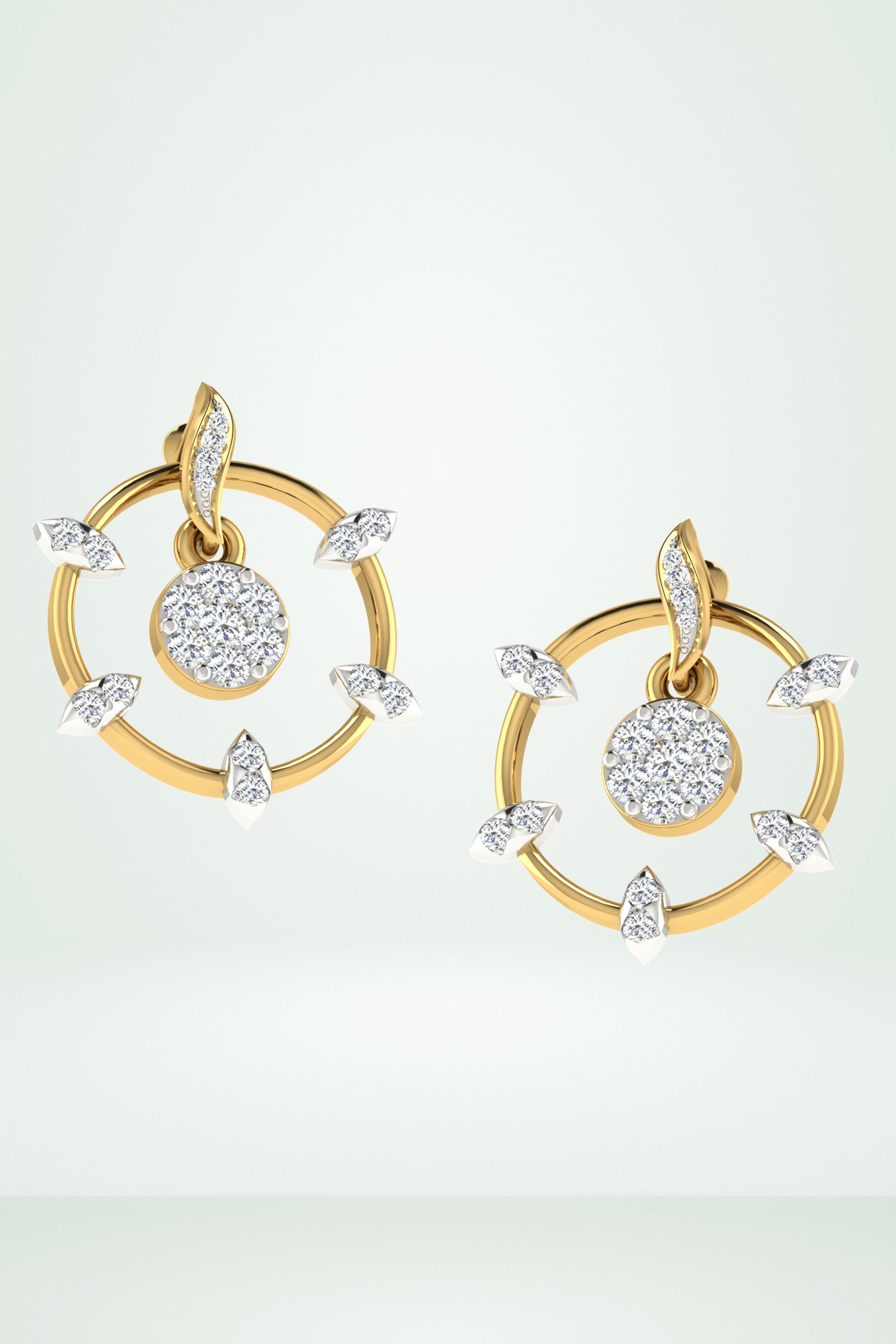 Gold Abstract Circle Earring