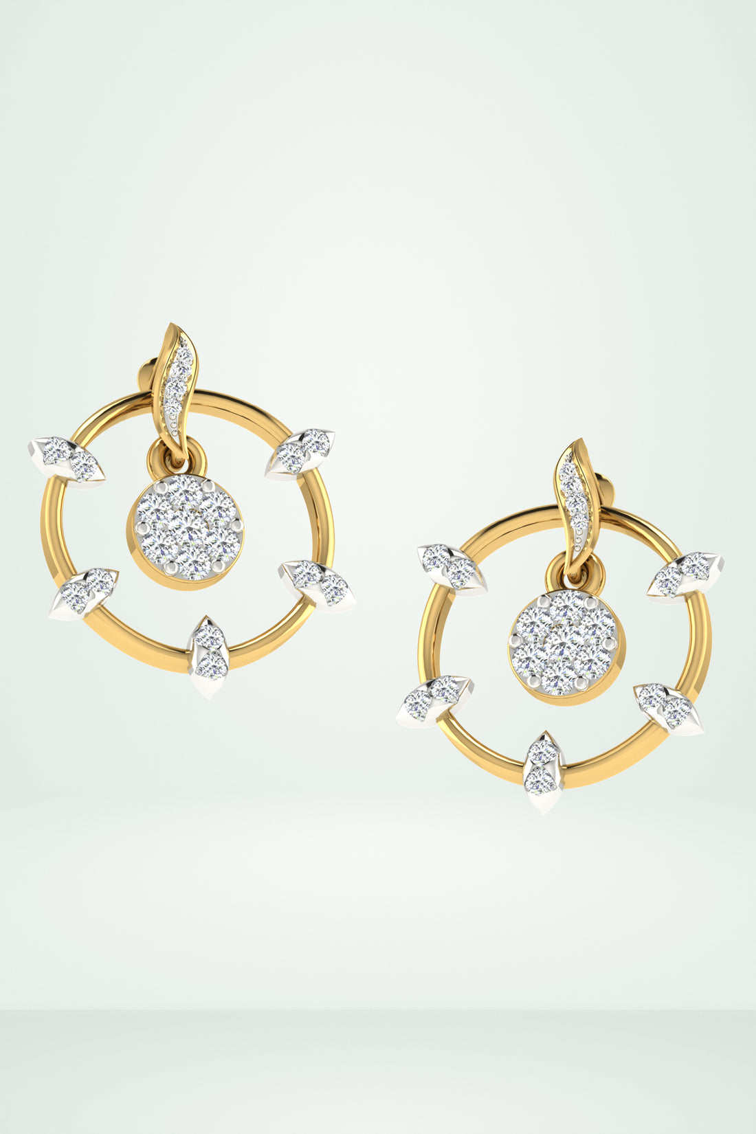 Gold Abstract Circle Earring