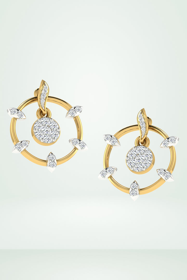 Riaagh Gold Abstract Circle Earring