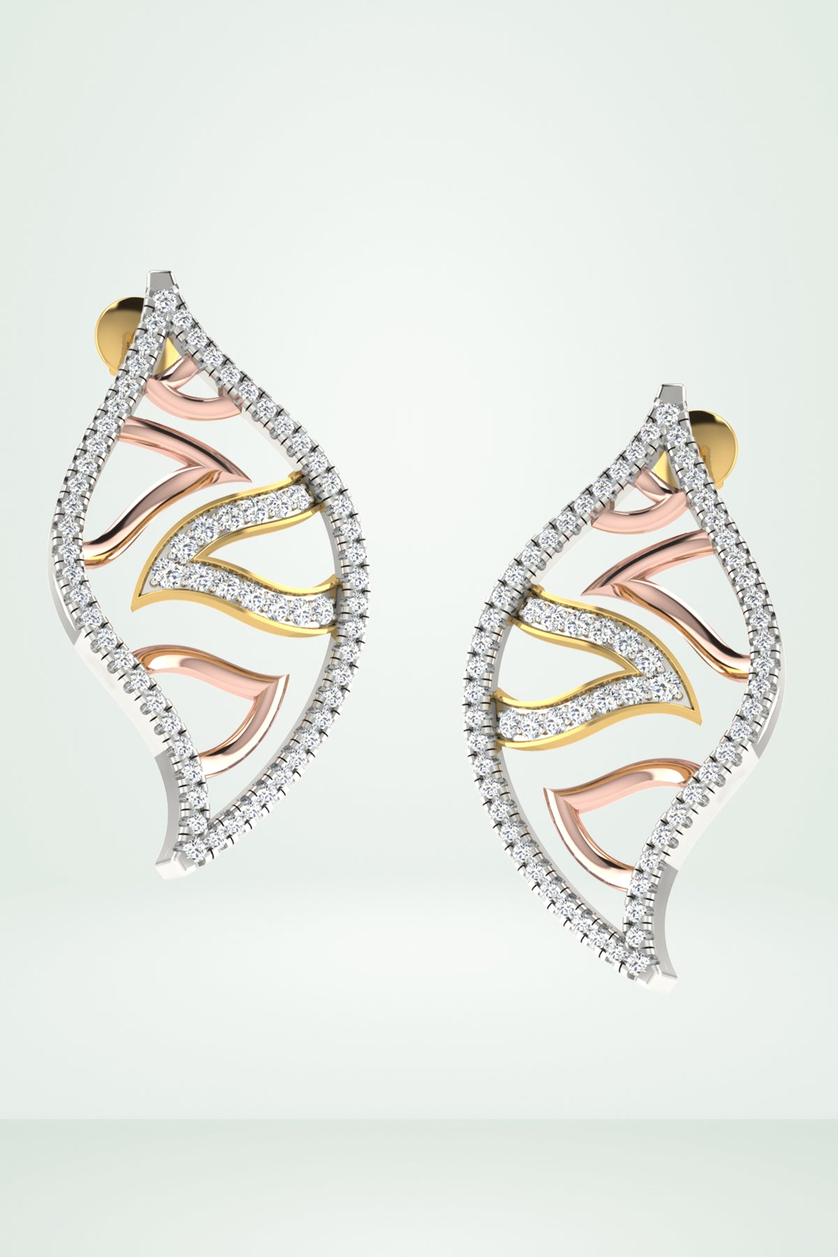 Ember Leaf Diamond Earring