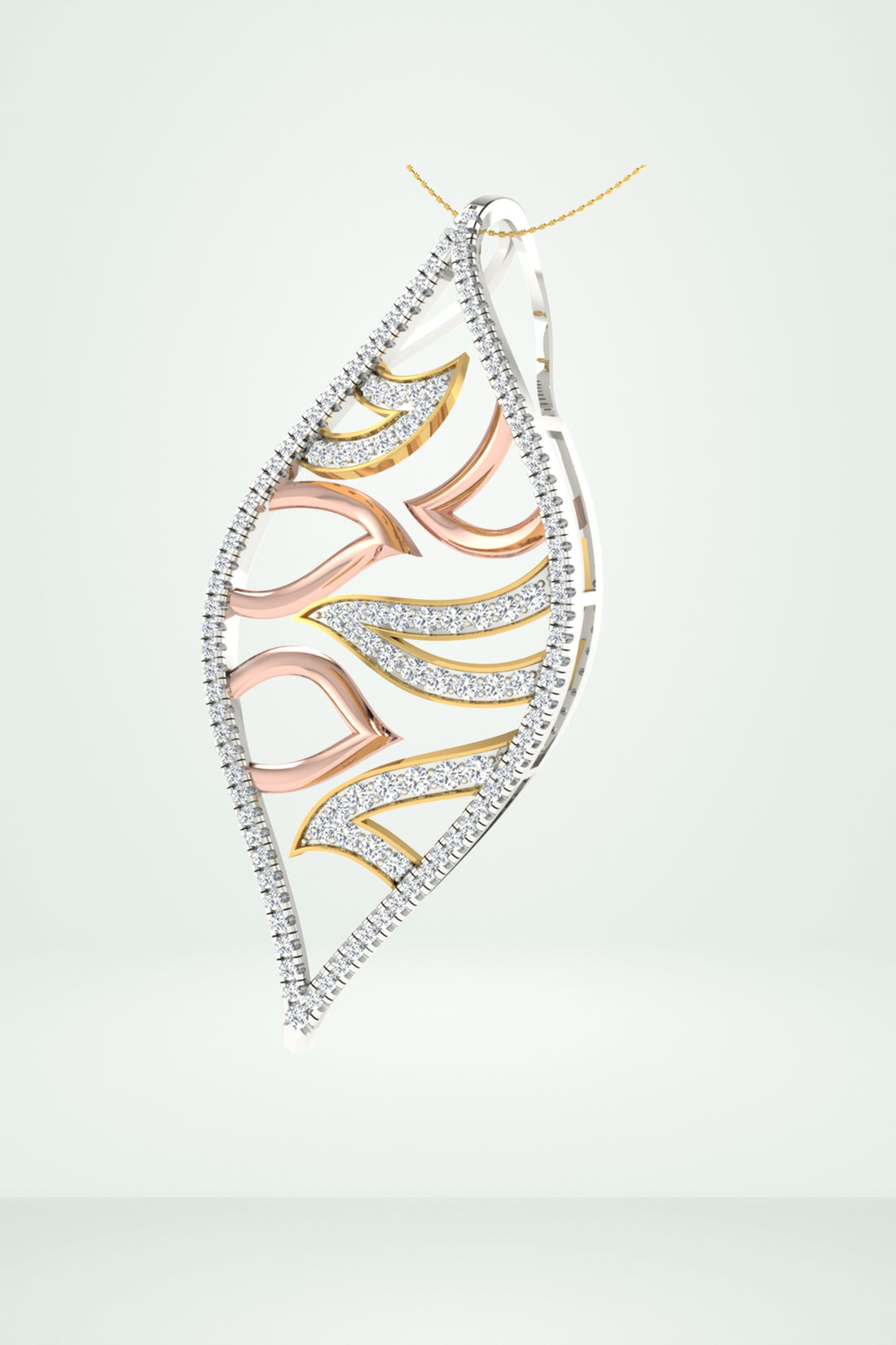 Ember Leaf Diamond Pendant