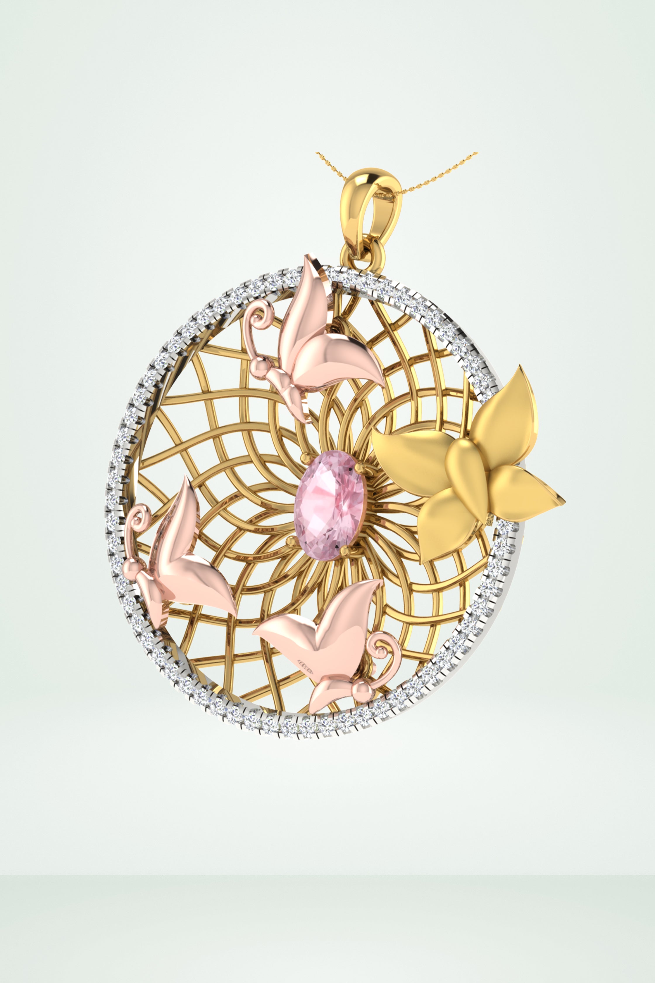 Nature Inspired Nest Circle Pendant