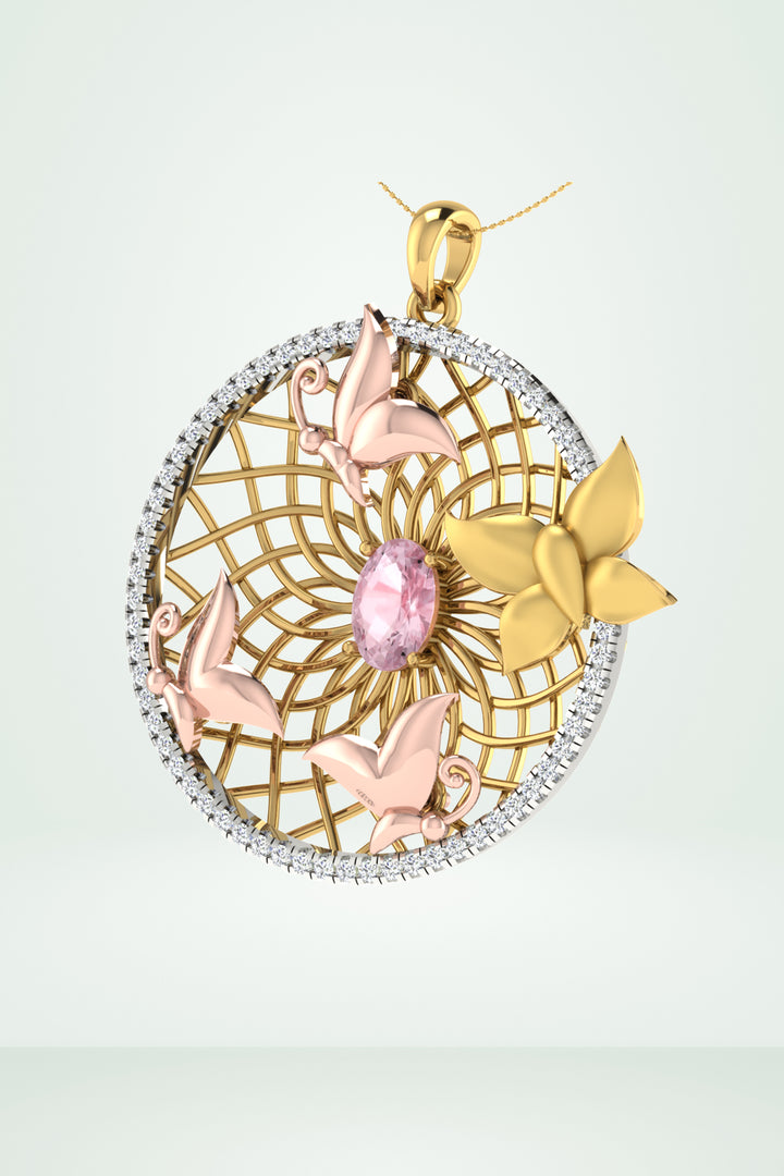 Nature Inspired Nest Circle Pendant