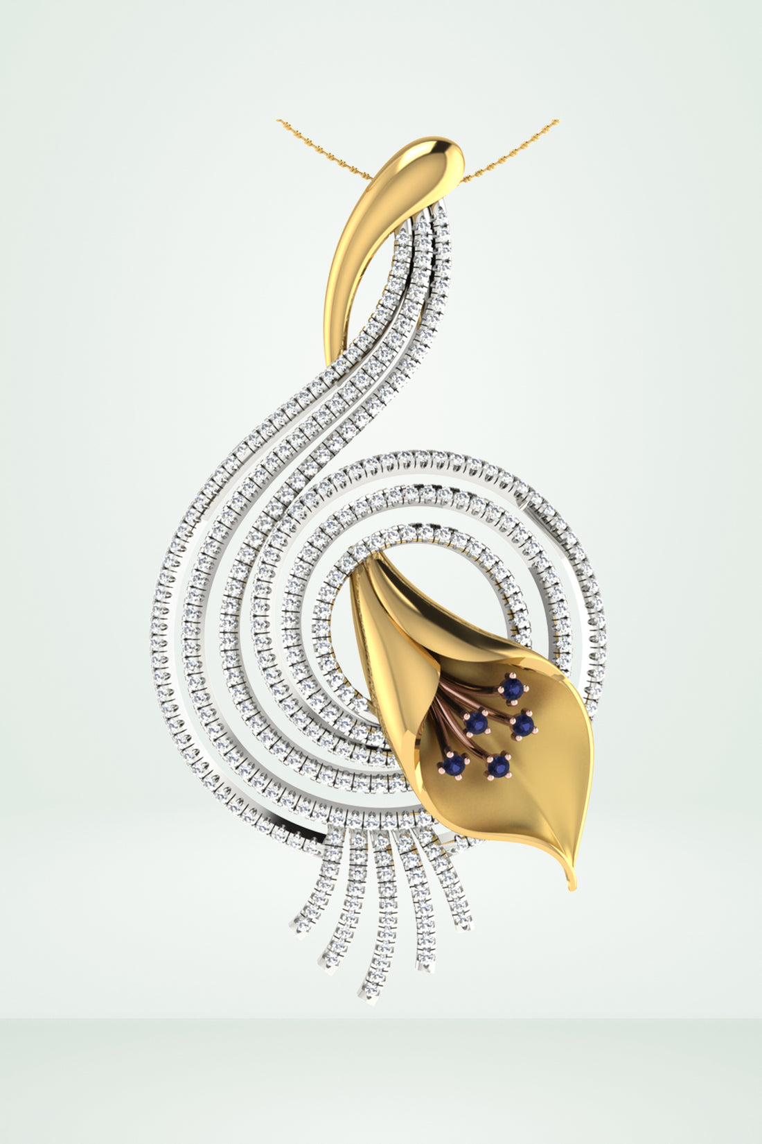 Contemporary Diamond River Pendant