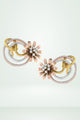 Modern Abstract Flower & Swirl Diamond Earring
