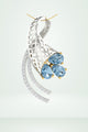 Blue Gemstone Cluster And Swirl Pendant