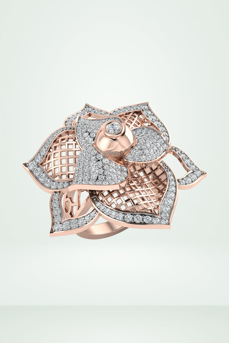Flower Cocktail Diamond Ring