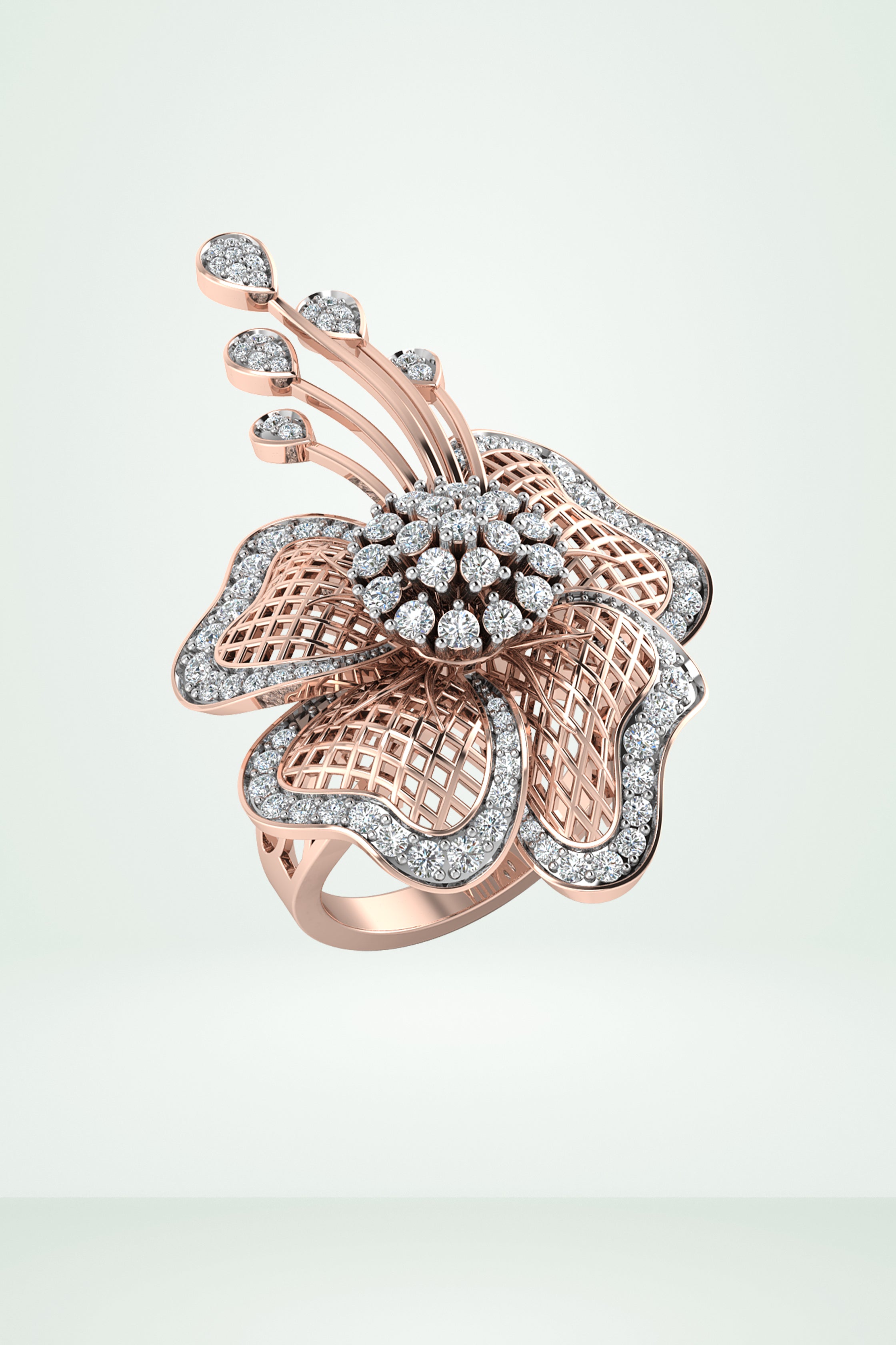 Luxury Filigree Flower Ring