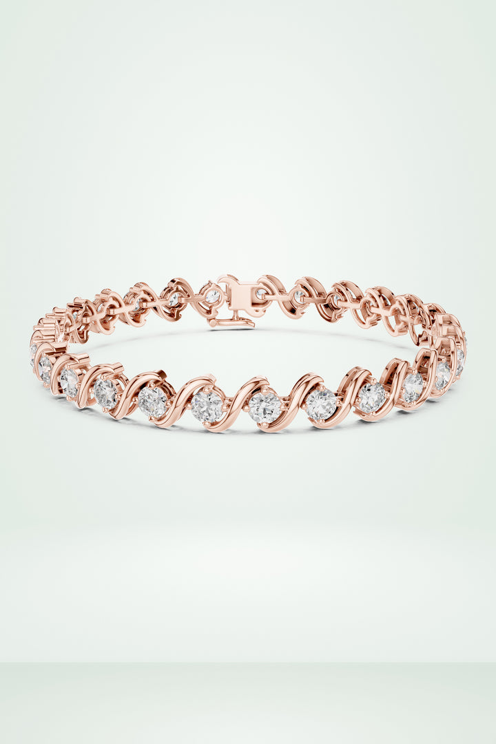 Wave Link Tennis Bracelet