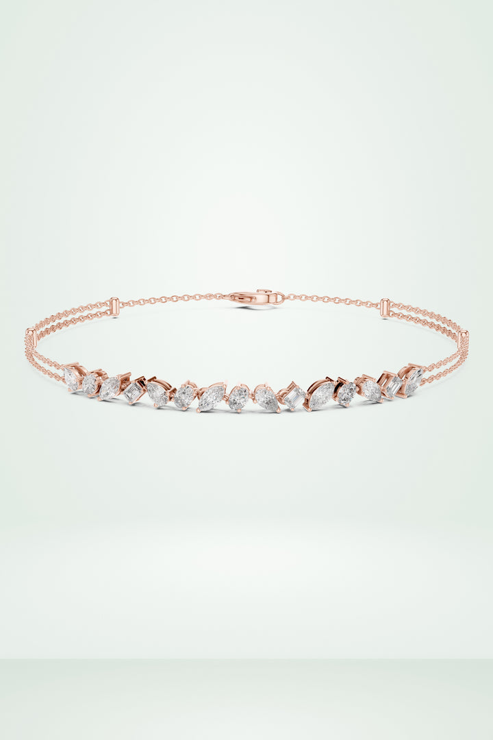 Riaagh Mixed Shape Diamond Line Bracelet