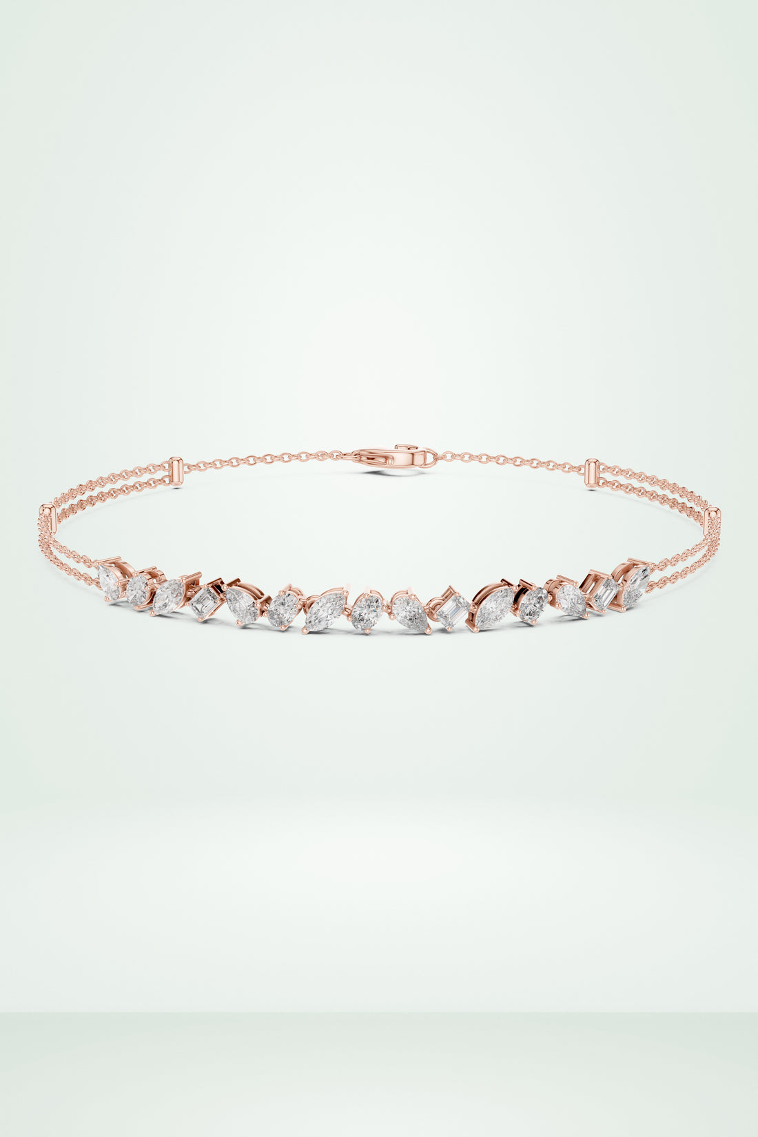 Mixed Shape Diamond Line Bracelet