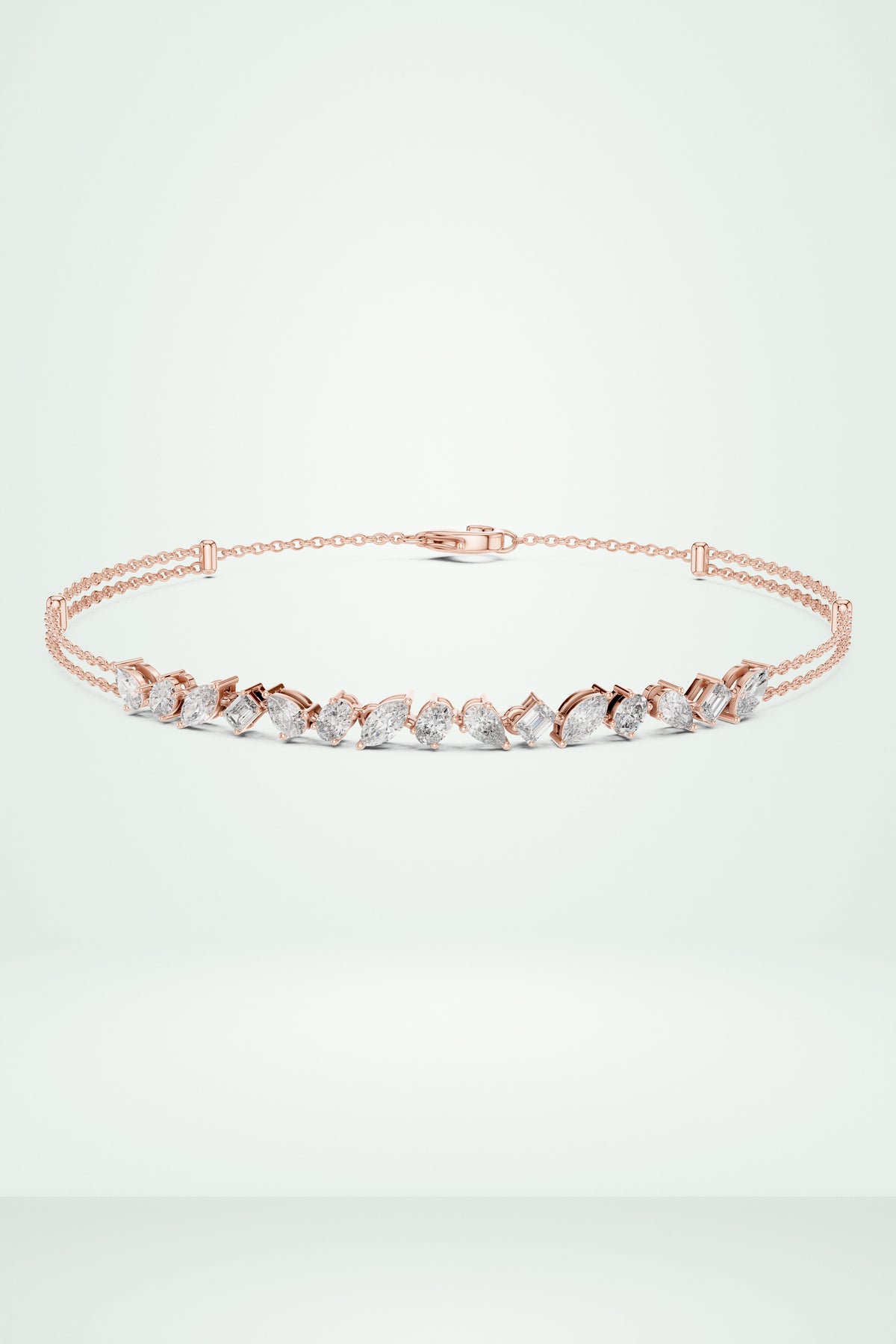 Mixed Shape Diamond Line Bracelet