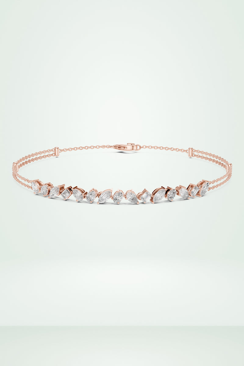Mixed Shape Diamond Line Bracelet