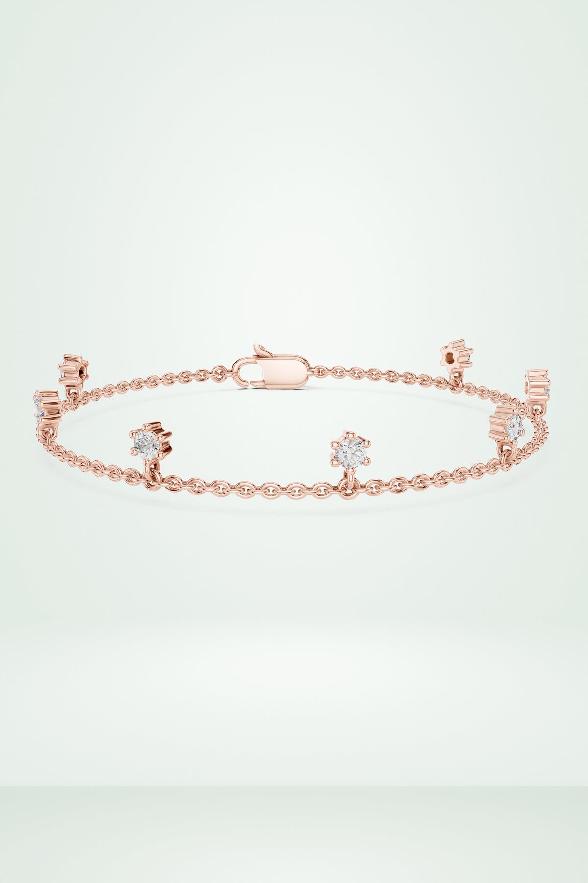 Single Line Charm Solitaire Bracelet
