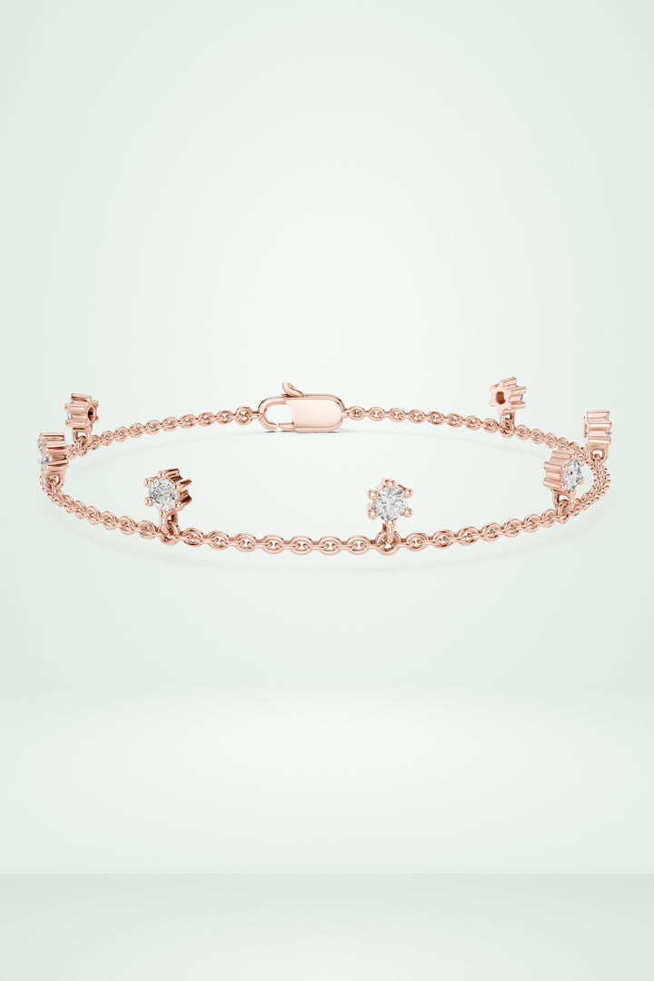 Single Line Charm Solitaire Bracelet