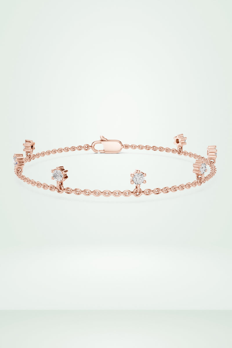 Single Line Charm Solitaire Bracelet