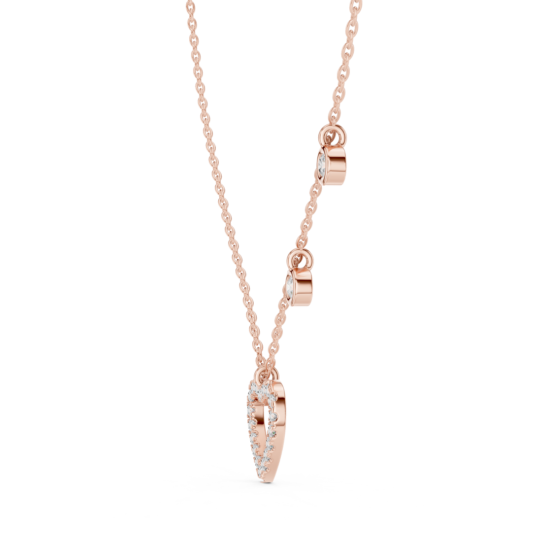 Romantic Heart Charm Layering Necklace