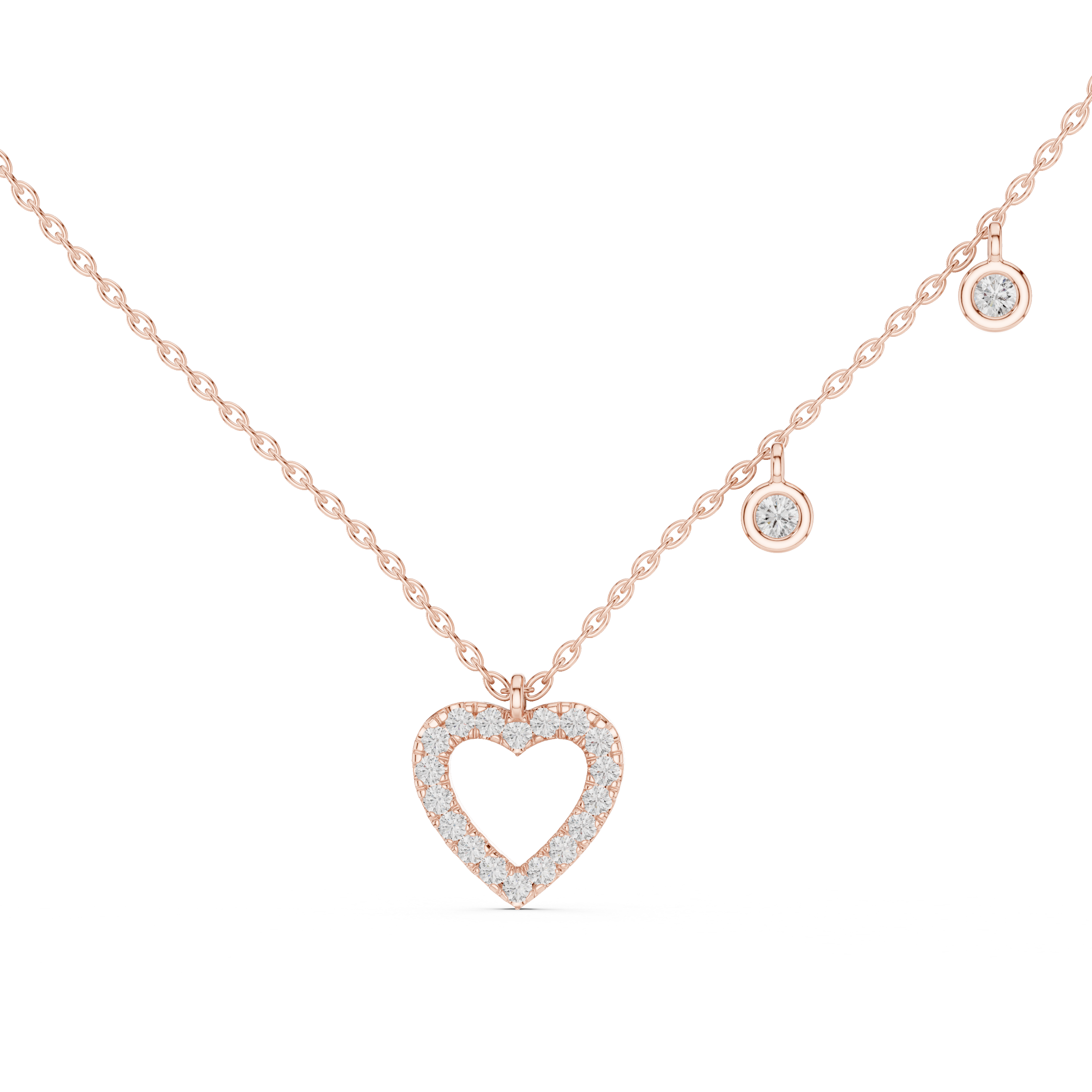 Romantic Heart Charm Layering Necklace