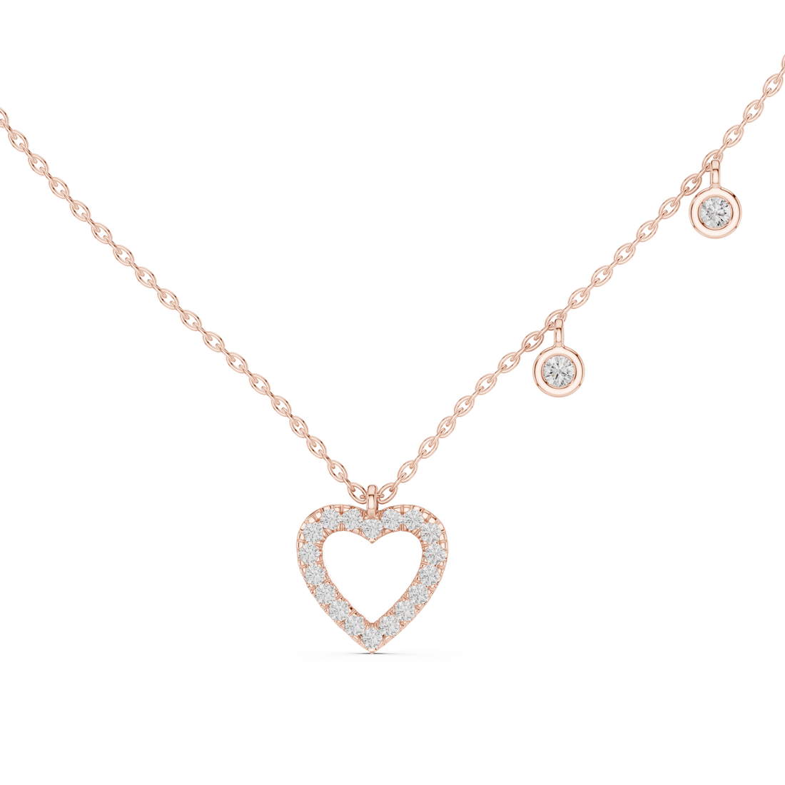 Romantic Heart Charm Layering Necklace