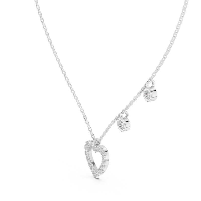 Romantic Heart Charm Layering Necklace