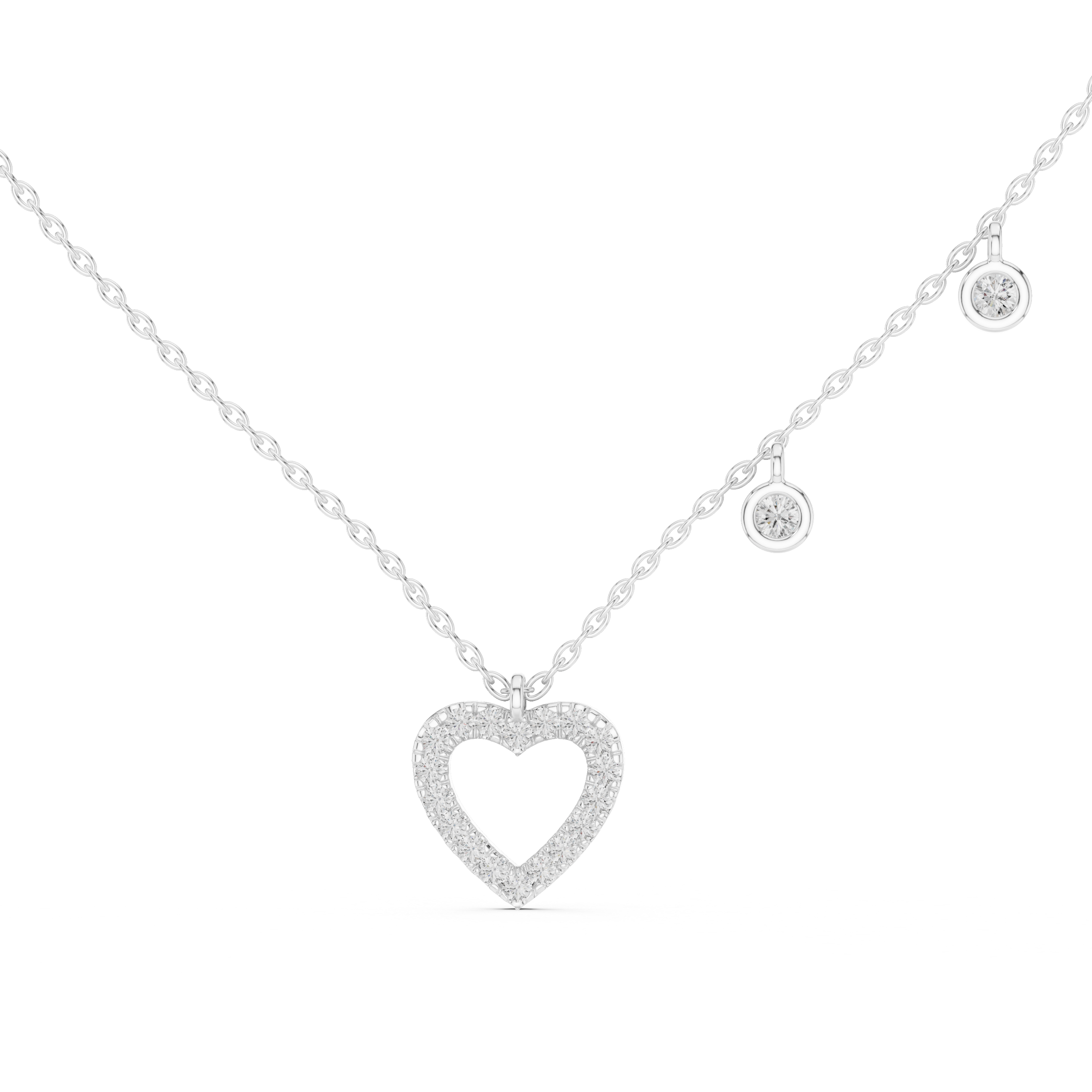 Romantic Heart Charm Layering Necklace
