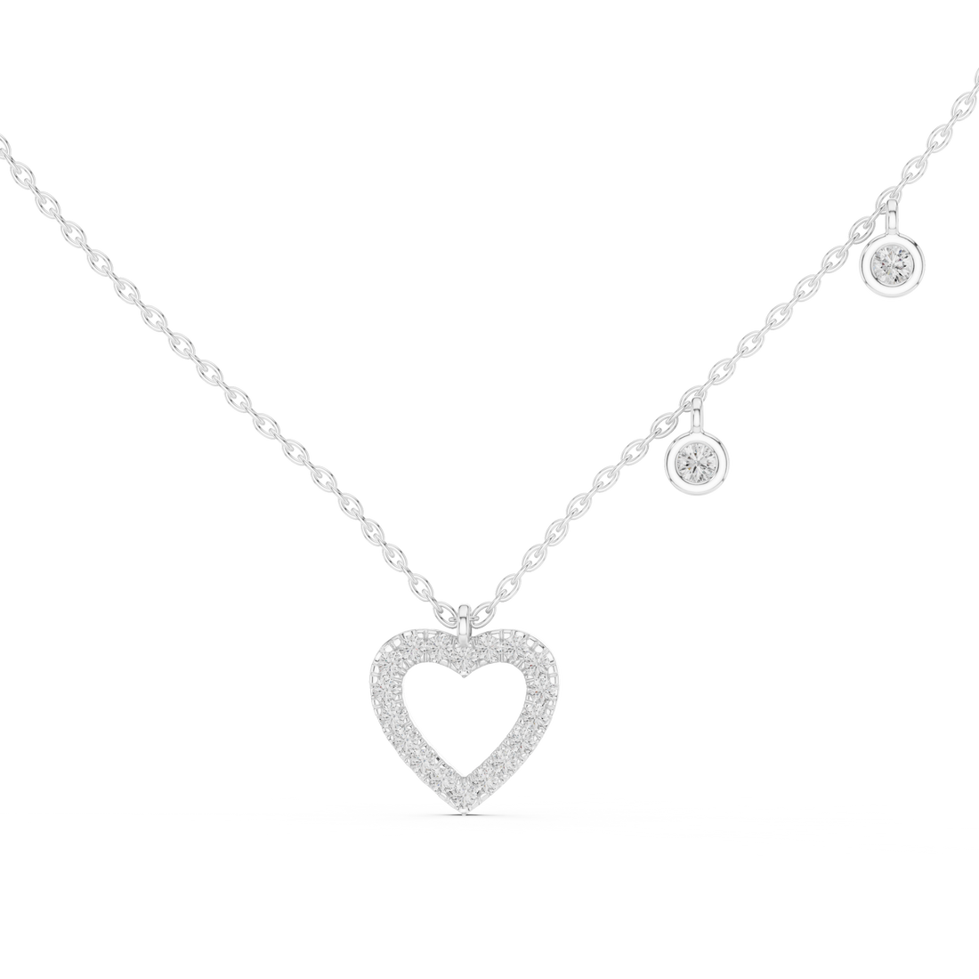 Romantic Heart Charm Layering Necklace