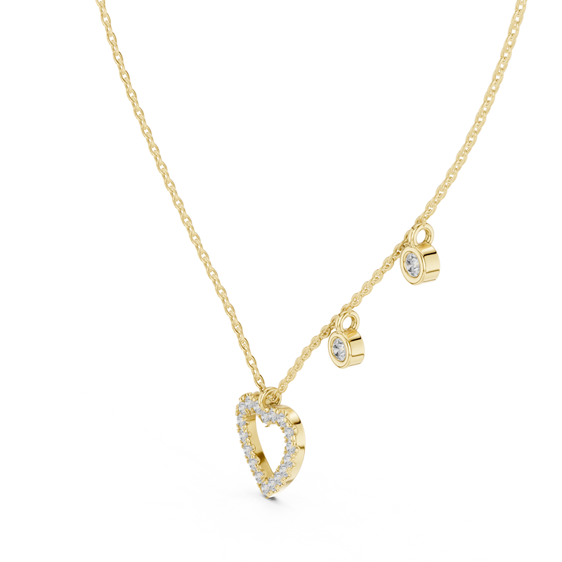 Romantic Heart Charm Layering Necklace