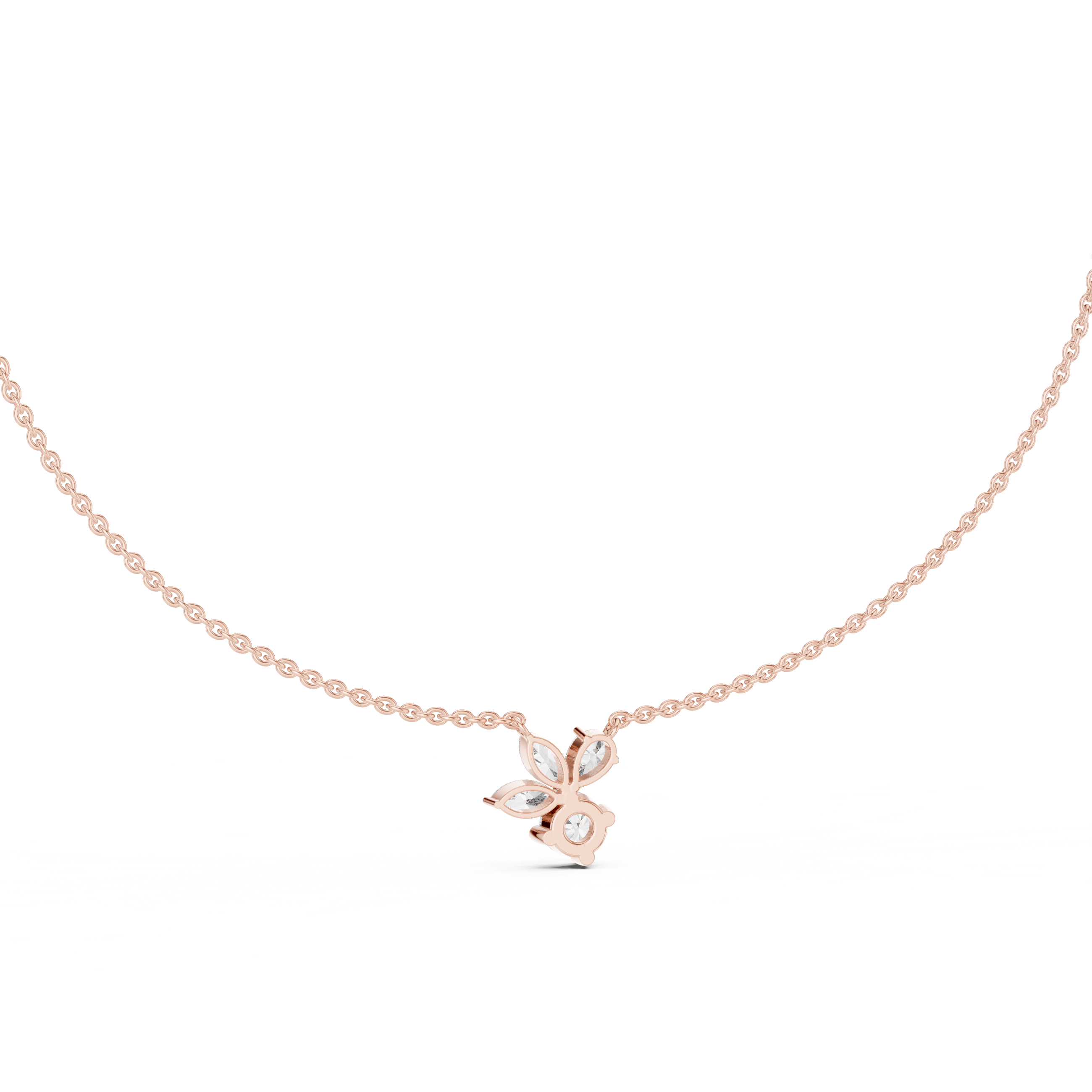 Petal Cluster Dainty Diamond Necklace