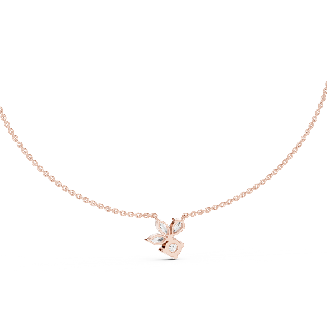 Petal Cluster Dainty Diamond Necklace