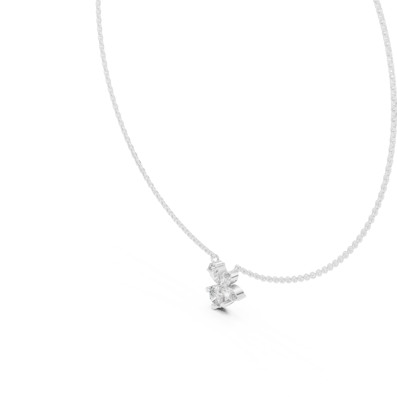 Petal Cluster Dainty Diamond Necklace