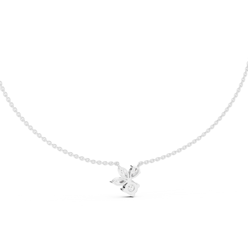 Petal Cluster Dainty Diamond Necklace
