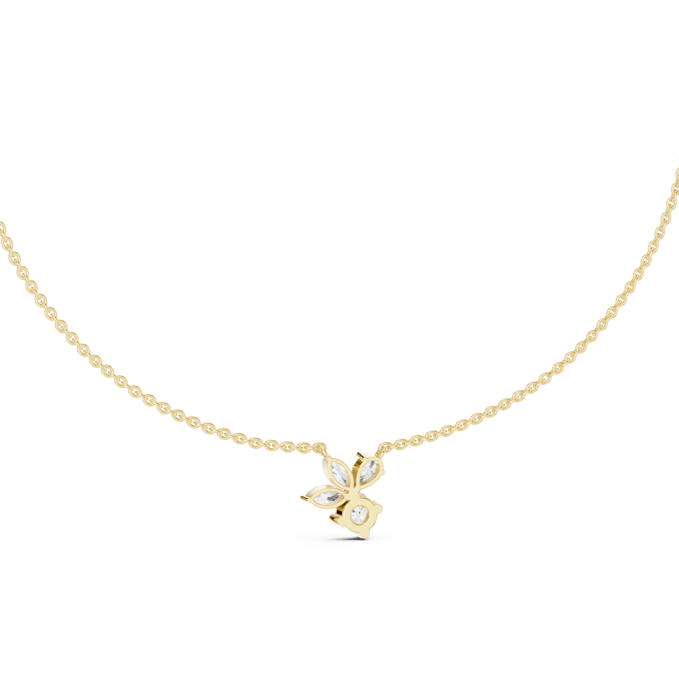 Petal Cluster Dainty Diamond Necklace