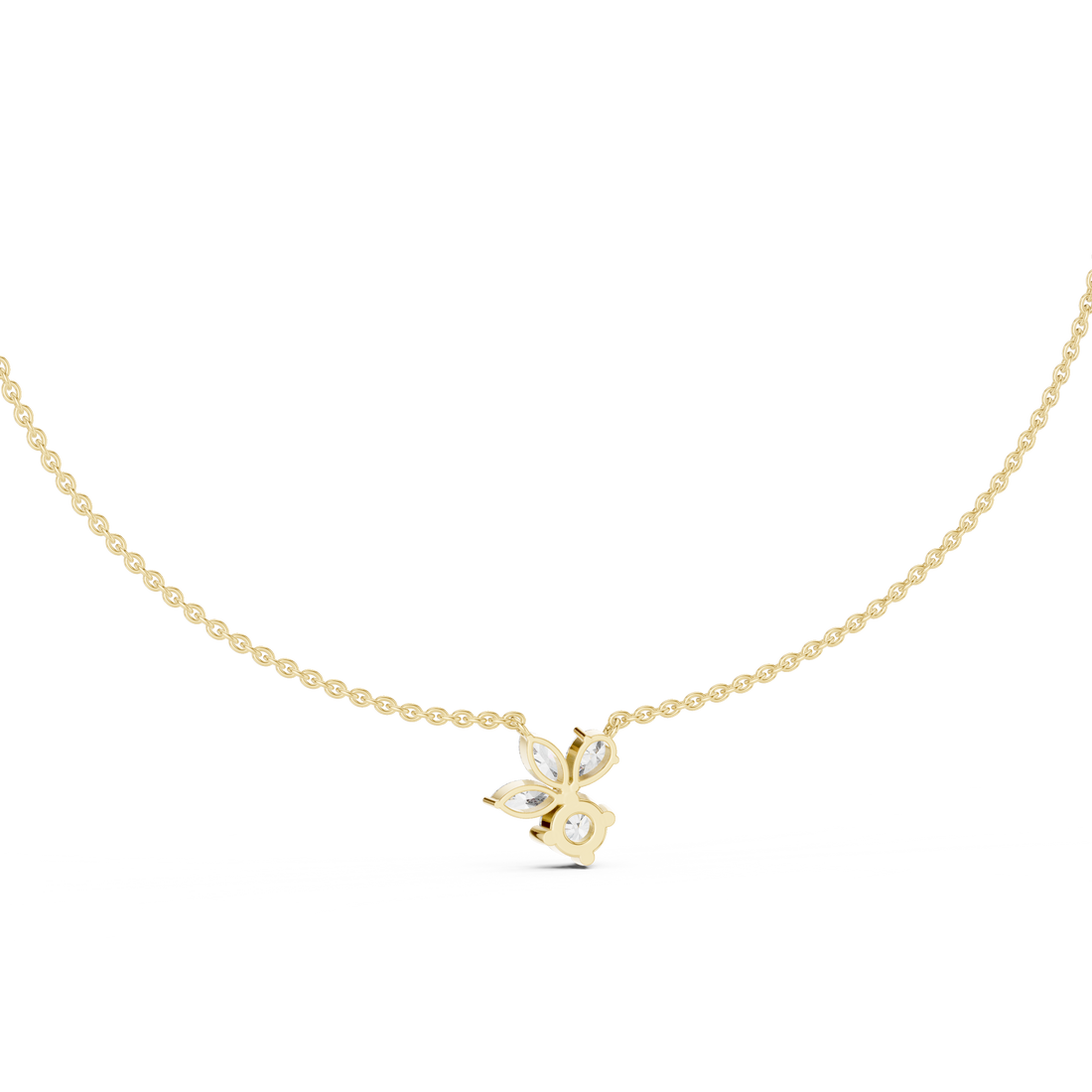 Petal Cluster Dainty Diamond Necklace