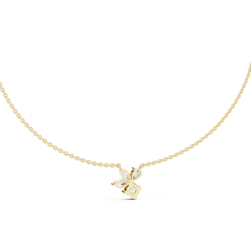 Petal Cluster Dainty Diamond Necklace