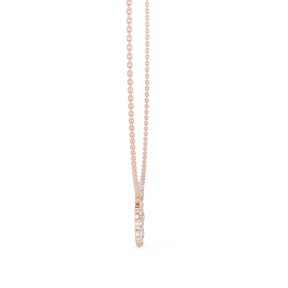 Mixed Cut Diamond Wreath Necklace