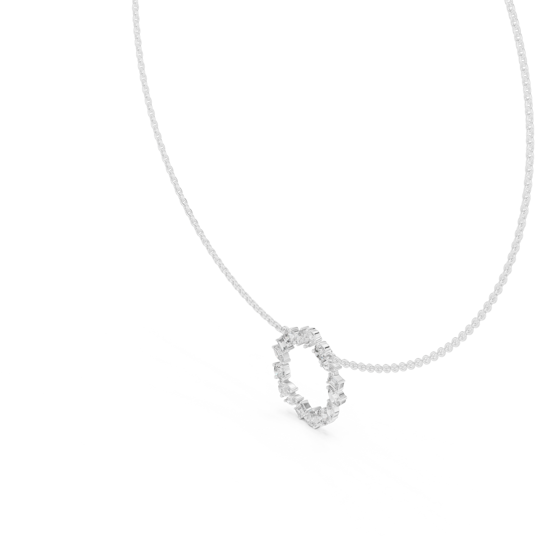 Mixed Cut Diamond Wreath Necklace